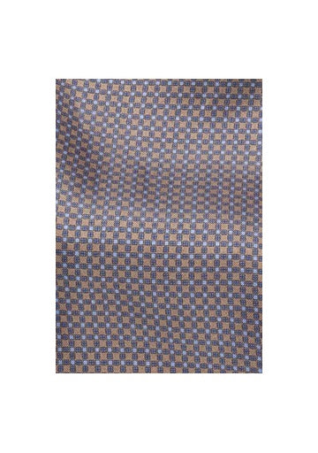 Esarfa Ascot maro cupru albastru deschis structura cutie